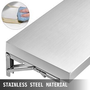 Mensola da Concessione in Acciaio Inossidabile da 70.8L x 11.4W Pollici con Ripiano Superiore, Mensola a Muro per Finestra di Servizio di Food Trailer - Product Image 2
