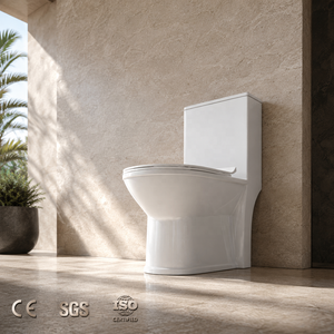 Rimless One Piece Ceramic Toilet Elongated Bowl Dual-Flush Gravity Flushing S-<b>Trap</b> Floor Mounted Contemporary Lavatory Bathroom - Product Image 2