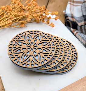 Eco Friendly Wooden Coaster Drink <b>Mat</b> Reusable Drink <b>Mat</b> Heat Resistant for Modern Home Cafe <b>Bar</b> Available At Reasonable Price - Product Image 1