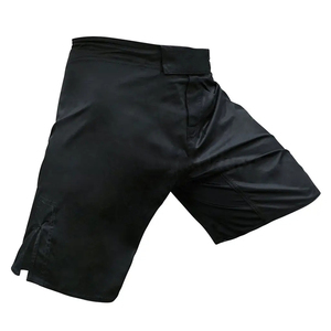 Men's Black MMA Training Shorts with Gold Mesh Side <b>Panels</b> and Professional Performance Fit - Product Image 3