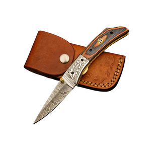 Artisan Forged Damascus Steel Pocket Knife Folding Utility Blade Compact Outdoor Camping Hiking Travel Repair Tool - Product Image 3