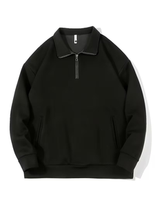 Quarter-Zip Regular Fit <b>Polyester</b> Cotton Men's Sweatshirt Quarter-Zip Regular Fit <b>Polyester</b> Cotton Men's Sweatshirt Autumn - Product Image 3