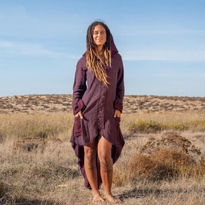 Fairy Grunge Elven Cotton Hood Jacket Lightweight Summer Jacket <b>Boho</b> Festival Clothing With Breathable Fabric And Pockets - Product Image 3