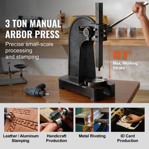 Pressa Manuale da Banco in Ghisa da 3 Tonnellate, Altezza Massima 12,2 Pollici, Pressa di Precisione per Lavorazioni Pesanti - Product Image 2