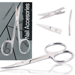 Tijeras clásicas curvas para cutículas con mango decorativo, tijeras profesionales para cutículas de acero inoxidable para manicura, pedicura y recorte de uñas. - Product Image 5