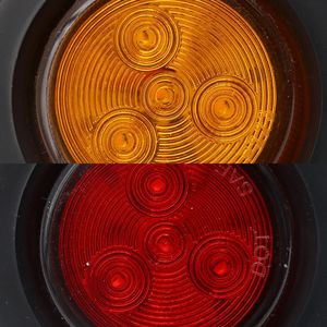 10 Pezzi Luci Posteriori a LED per Rimorchio e Camion, 2 Pollici, 4 LED, Anello in Gomma, 12V, Luce Freno e Indicatore, 5 Coperture Rosse + 5 Coperture Gialle - Product Image 4