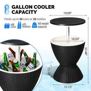 Tavolo Refrigerante da Esterno Regolabile in Altezza da 8 Galloni, Resistente alle Intemperie, per Birra e Vino, Durevole ed Elegante per Intrattenimento all'Aperto - Product Image 2