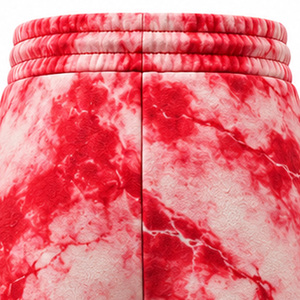 <b>Men</b> Marble Tie Dye <b>Fleece</b> Sweat <b>Shorts</b> Elastic Waist Drawstring Side Pockets Casual Leisurewear Wholesale Custom Apparel B2B OEM - Product Image 5