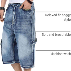 Pantalones Cortos Cargo de Mezclilla Azul Casual para Hombre, Diseño con Múltiples Bolsillos y Rayas, Personalizados, 100% Algodón, Venta al Por Mayor de Fábrica - Product Image 6