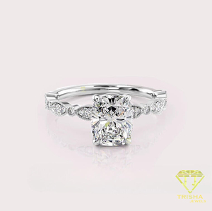 <b>Indian</b> Manufactured Moissanite Engagement <b>Ring</b> for Fine Jewelry Lovers Wedding Celebration and Engagement Available For Sale - Product Image 1