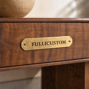 Custom Solid Brass Nameplate Personalized Brass <b>Tag</b> with Logo Text Hammered Metal Label for Furniture Woodwork Cabinets Doors - Product Image 1