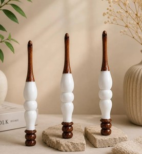 Resin Wood Crochet Hook With Smooth Finish Durable Handmade Needle for Crochet and Knitting Projects - Product Image 5