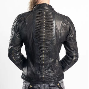 Veste de moto en cuir de mouton véritable pour homme, design vintage Route 66, effet vieilli, imperméable, respirante, écologique, marque personnalisée - Product Image 5