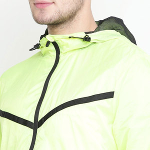 Veste matelassée coupe-vent jaune fluo pour homme avec fermeture éclair, style sportif, vêtements d'extérieur pour le printemps, vestes en nylon - Product Image 6