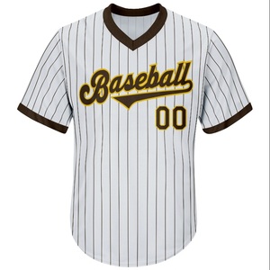 Camiseta de Béisbol Personalizada para Hombre, con Rayas Finas, Manga Corta, Cuello en V, Transpirable, de Poliéster, Uniforme Deportivo para Equipo - Product Image 2