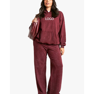 Survêtement Premium Ample et Épais en Molleton Français Délavé Style Vintage avec Patch Appliqué Personnalisé pour Femme – Tenue Athlétique et Décontractée Élégante - Product Image 4