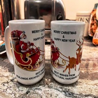 Mug à café en céramique personnalisable pas cher, design classique Père Noël Bonhomme de neige, pour cadeaux de Noël, fête des mères et autres occasions