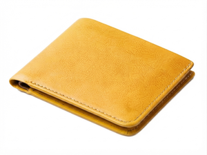 Custom Men's Brown Crazy Horse Cow Leather Short Bifold <b>Wallet</b> with Coin Pocket <b>RFID</b> <b>Blocking</b> Open Closure - Product Image 3