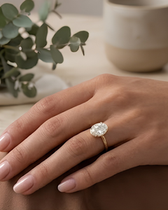 แหวนแต่งงานเพชรแท้สีขาว LGD Solitaire ทองคำขาว 14k ชุบโรเดียม เพชรเพาะเลี้ยง 3.00 กะรัต รับรองโดย IGI - Product Image 2