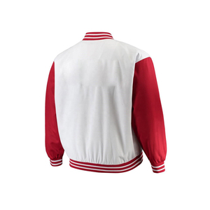 Veste de style universitaire multicolores pour hommes, manches contrastées, bordure côtelée rayée, boutons pression, streetwear urbain, vêtements d'extérieur tendance - Product Image 5