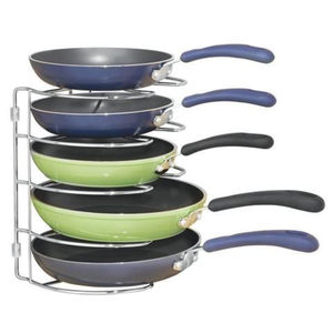 Maravilloso organizador de sartenes de 5 niveles, estante para ahorrar espacio en el gabinete de cocina, solución de almacenamiento de utensilios de cocina, soporte metálico para ollas y sartenes - Product Image 6