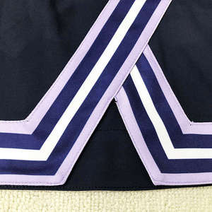 Ensemble d'uniformes de cheerleading personnalisés pour femmes, haut à manches longues, jupe, tissu en spandex/polyester 300g, uni - Product Image 5