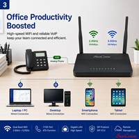 Routeur VoIP SIP ATA, adaptateur téléphonique analogique WiFi double bande avec 1 port FXS SC-2906-1S