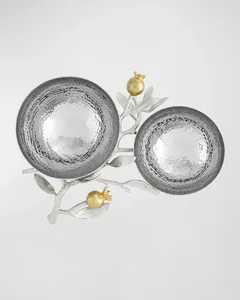 Ensemble de bols décoratifs en métal faits à la main avec motif grenade, vaisselle moderne pour la maison et les fêtes - Product Image 4