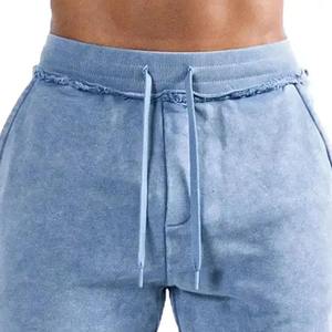 Pantalones Cortos Bermuda de Algodón Azul Claro para Hombre, con Cordón en la Cintura, Estilo Casual Deportivo, Cintura Media, Tejido Transpirable y Ecológico - Product Image 4