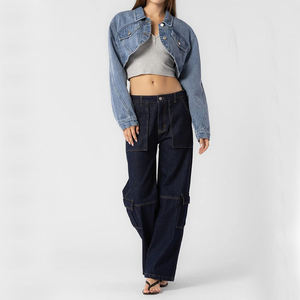 Factory Price Customized New Light Cropped <b>Rhinestone</b> Denim <b>Jacket</b> Long Sleeves Designed For Women denim <b>jacket</b> - Product Image 4