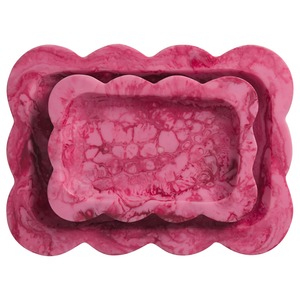 Bandeja Decorativa de Resina de Lujo Moderna con Aspecto Rosado, Forma Irregular, Diseño Abstracto para Frutas, Bodas y Tocadores - Product Image 2