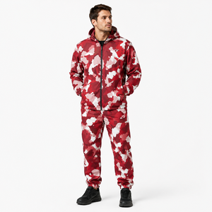 Conjunto de Chándal Cortavientos con Capucha de Camuflaje Rojo Personalizado para Hombre, de Venta Caliente, Premium para Exteriores, Estilo Urbano, Traje de Jogging, Sudaderas al por Mayor OEM - Product Image 2