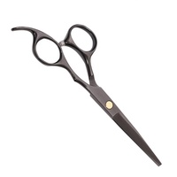 Ciseaux de coiffure professionnels J2 en acier inoxydable japonais, avec logo personnalisé, pour droitiers, manche décalé, à pointe arrondie et tranchante