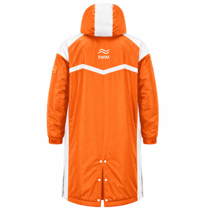 Parka professionnelle unisexe pour équipe de natation, imperméable, à capuche, longue, doublure en sherpa, polyester, toutes saisons, entraînement au bord de la piscine, extérieur - Product Image 4