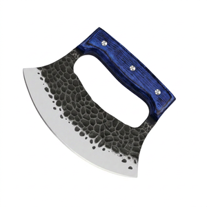 Nouveau couteau Ulu OEM en acier à haute teneur en carbone, fait main, manche en bois Pakka, lame en pied-de-mouton de 2 mm d'épaisseur, pour hacher, découper et trancher - Product Image 2