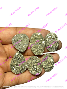 Pirita Natural de Alta Calidad, Druzy, Multiforma, Lote a Granel de Piedras Preciosas Sueltas para Fabricación de Joyería Artesanal, Piedra Certificada para Joyería al por Mayor - Product Image 4
