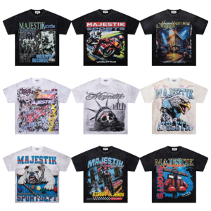 Camisetas Extra Grandes para Hombre Majestik, Diseño con Letras Tejidas, 100% Algodón, Transpirables, Antiencogimiento, Ecológicas, Estilo Urbano - Product Image 2