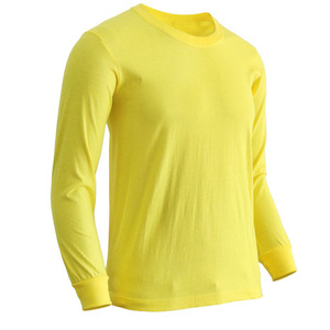 Camiseta de Punto Amarilla de Manga Larga para Hombre, Cuello Redondo, Corte Regular, Estilo Casual - Product Image 4