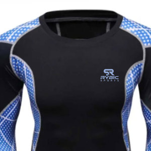 All Season Versatile <b>Men</b> Printing <b>Rash</b> <b>Guard</b> For Indoor Outdoor Fitness Modern Design Breathable Sport Gear - Product Image 3