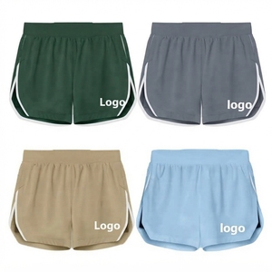 Shorts de sport double couche personnalisés avec logo, séchage rapide, taille élastique mi-haute, pour jogging, fitness, décontracté, couleur unie, vente en gros - Product Image 6