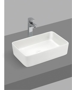 Modern Square Ceramic Countertop Quadra Wash Basin Luxury Table Top Bathroom Vessel <b>Sink</b> Elegant Above Counter Lavatory Bowl - Product Image 1