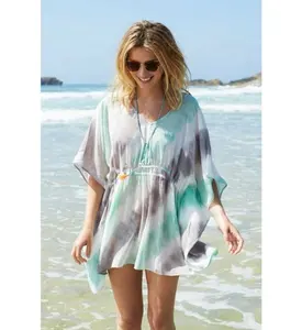 Women's Clothing Loose Fitting Comfortable Kaftan Dress Latest Hot Collection Summer Tie Dye Kaftan Gypsy Chic Plus Size