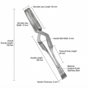 เครื่องมือผ่าตัดแบบแมนนวล สแตนเลสสตีล รุ่น Straight Cross Action Bulldog Clamp สำหรับศัลยกรรมกระดูกและข้อ ได้รับการรับรองมาตรฐาน CE ระดับ II ISO13485 - Product Image 5