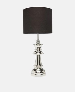 Shiny Polish Chesspiece Pillar <b>Table</b> <b>Lamp</b> With Black Shade Bedroom <b>Table</b> Decor Decorative <b>Lamps</b> Interior Home Accessories - Product Image 3