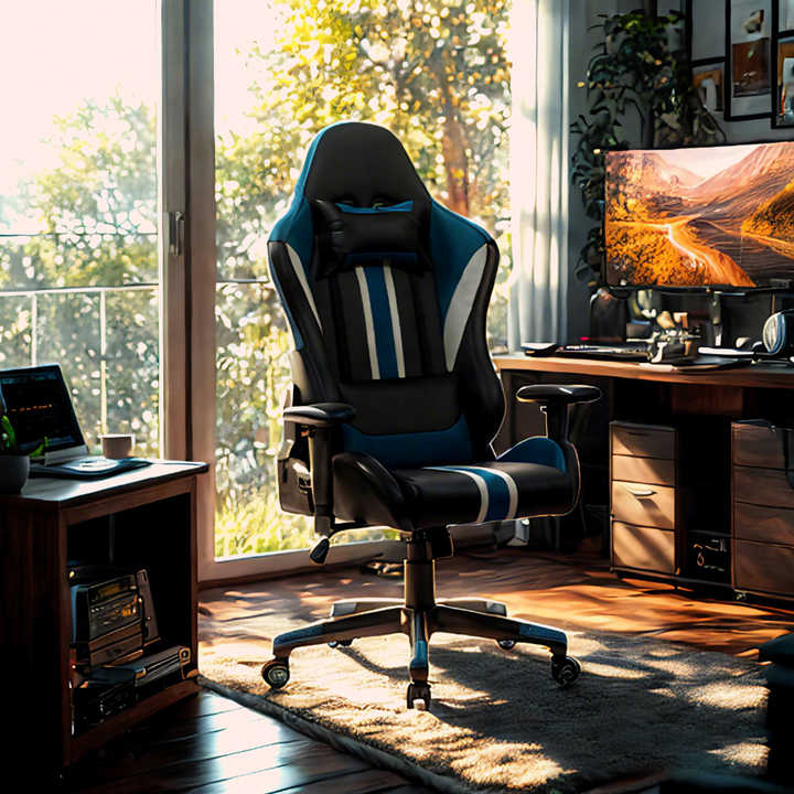 High Quality Comfortable European Ergonomic PU Leather Gaming Chair Best Selling Customised Color Base Wooden Frame Office Home