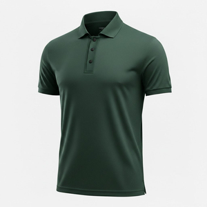 เสื้อกอล์ฟผ้าเจอร์ซีย์โพลีเอสเตอร์/คอตตอนแบบเรียบ ขายส่ง OEM ปักลายได้ คุณภาพสูง สั่งทำได้ตามต้องการ แบบยูนิเซ็กส์ แขนสั้น ติดกระดุมด้านหน้า - Product Image 3
