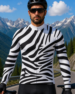Maillot de Ciclismo de Manga Larga con Estampado de Cebra para Hombre, Transpirable y de Secado Rápido, para Ciclismo de Carretera y MTB - Product Image 3