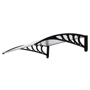 Auvent de protection solaire pour portes et fenêtres 100x80cm Blanc/Noir Installation facile - Product Image 6