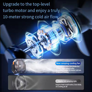 Ventilador de Camping para Exteriores con Energía Solar, Carga USB, Brújula, Luz LED, Batería de 10000mAh, 10W de Potencia, Viento Fuerte, Temporizador, para Pesca - Product Image 3