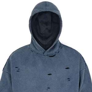 Sweat à capuche épais unisexe pour homme avec logo Distress Patch et effet délavé à l'acide - Product Image 2